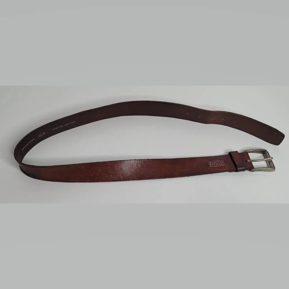 Fossil Belt Mens Brown‎ Distressed Leather MB3078 200 Sz 34 85/34